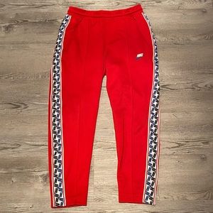 Nike Sportswear Red Taped Trousers Snap Ankle Jogger Pants Men’s Size Medium
